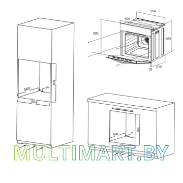Электрический духовой шкаф MAUNFELD EOEC.564W картинка 6
